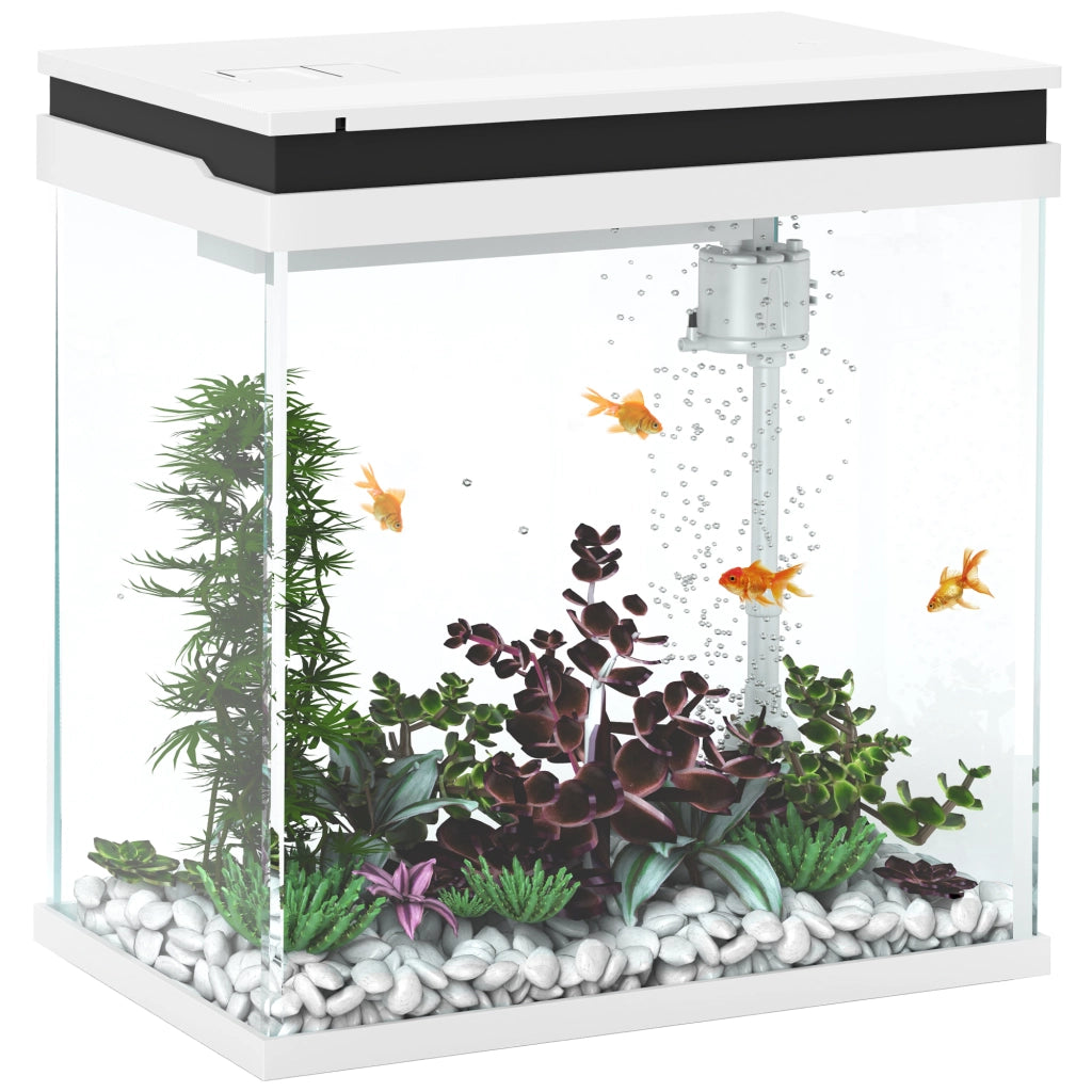 Acquario Completo 14L ¨C Xylo ¨C Vetro con Filtrazione LED Pompa 30x20x33cm Bianco