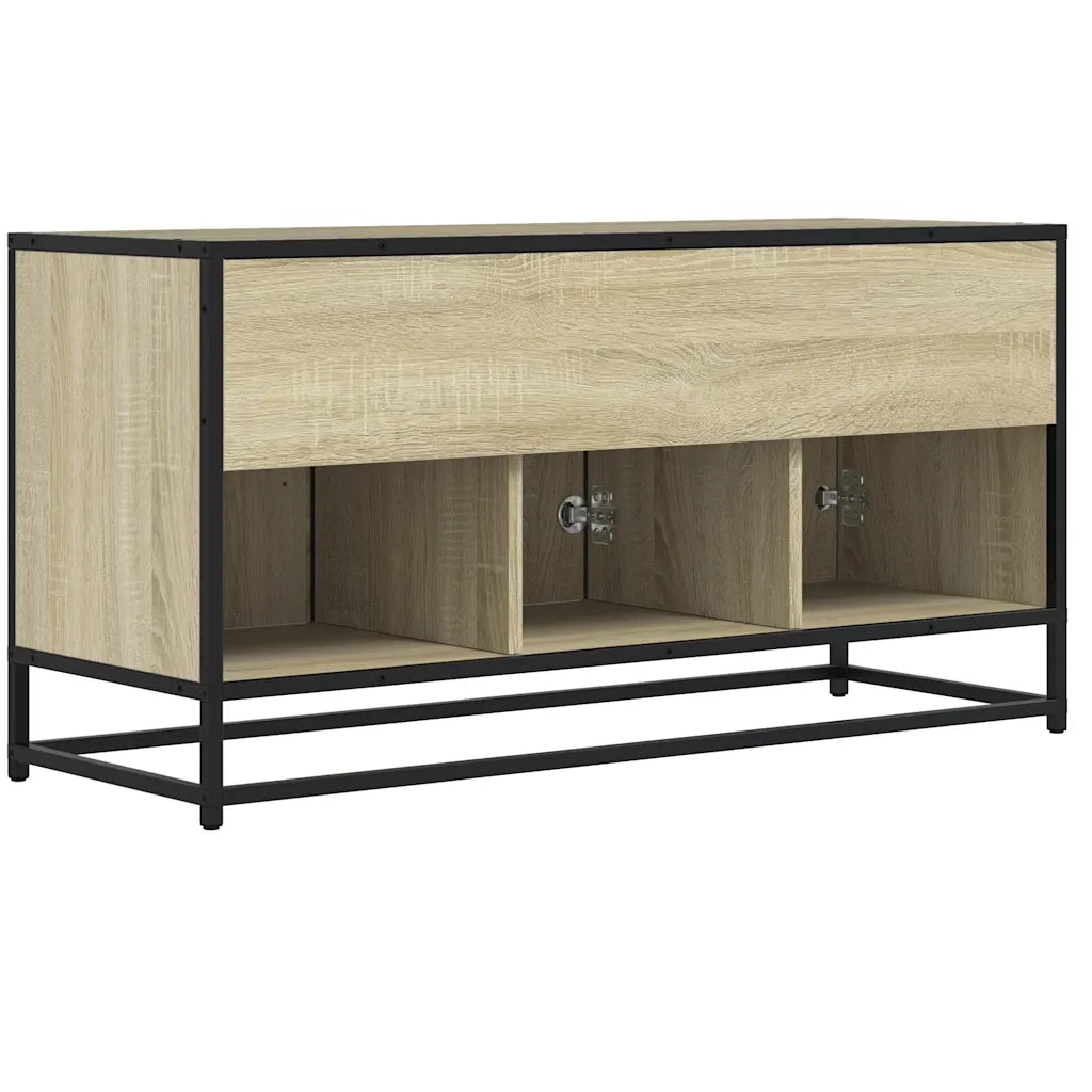 Mobile TV-Credenza per TV-Console TV Rovere Sonoma 100x35x50 cm Legno Multistrato Metallo