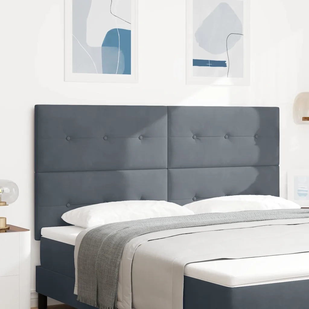 Testiera | Testata LED con strisce LED Grigio 180 cm Velluto