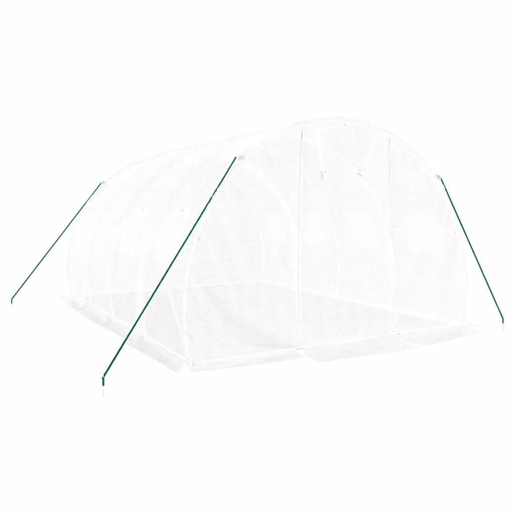 Serra con struttura in acciaio bianca 12 m² 4x3x2 m 3188050