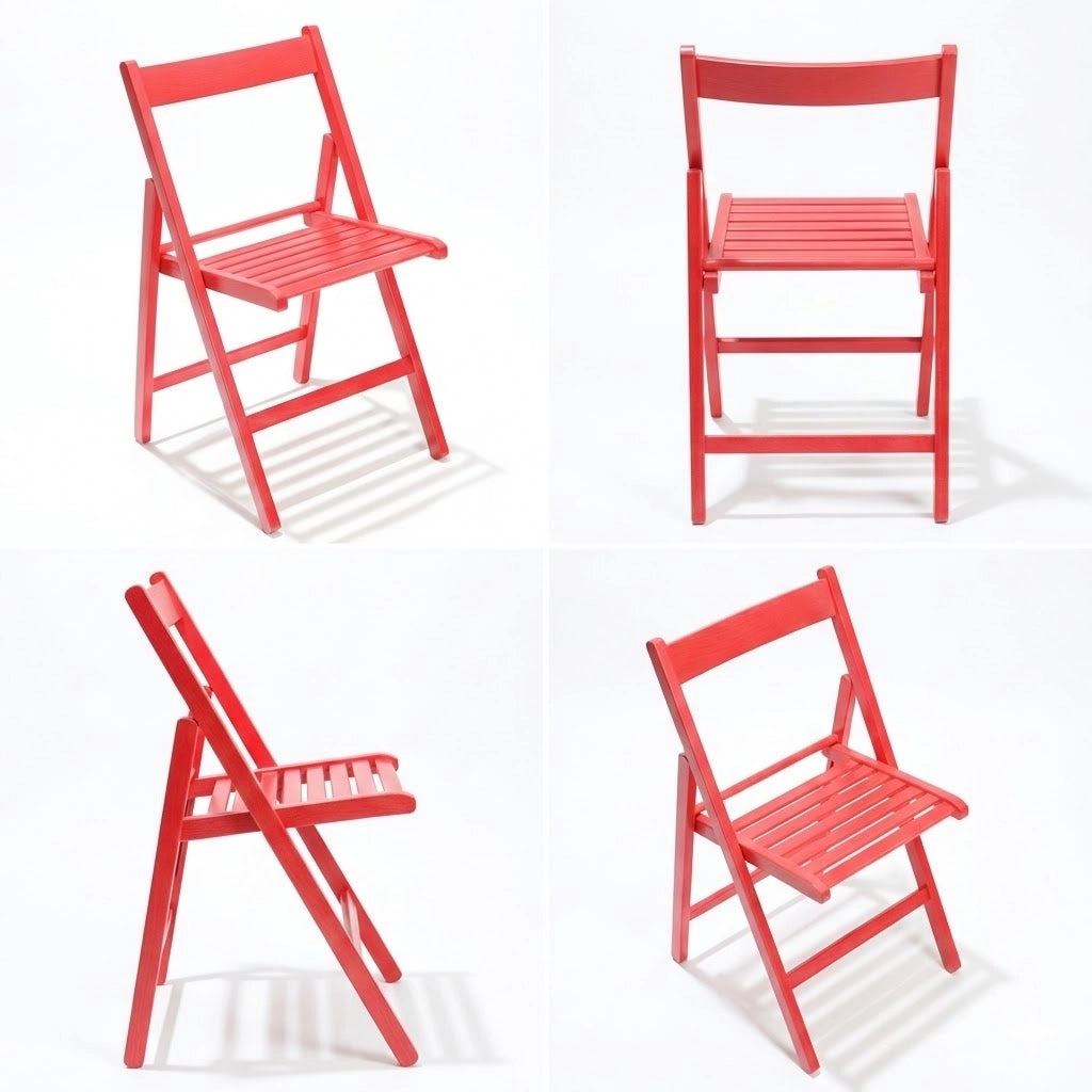 SEDIA PIEGHEVOLE in legno LIBERTY ROSSO 4 pezzi