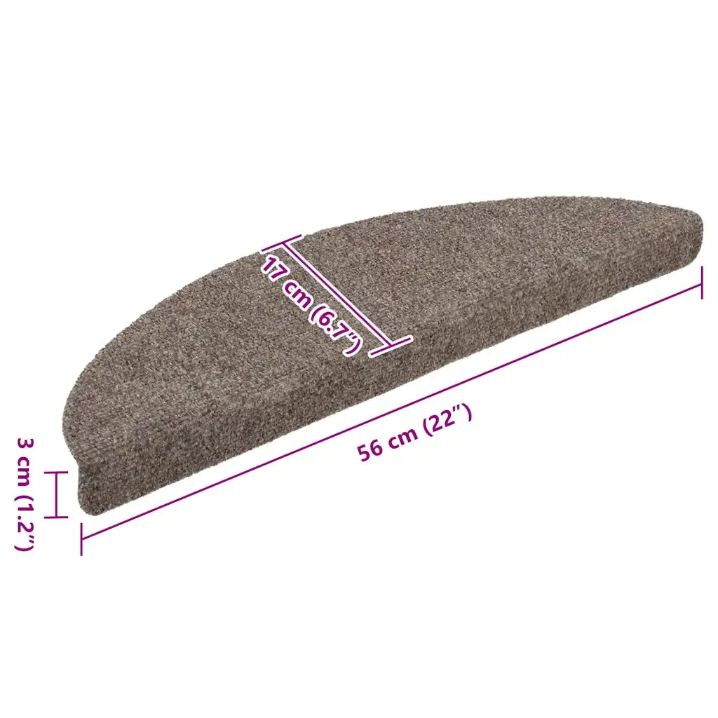 Tappetini per scale autoadesivi 20 pz 56x17x3 cm beige semicircolari 3365676