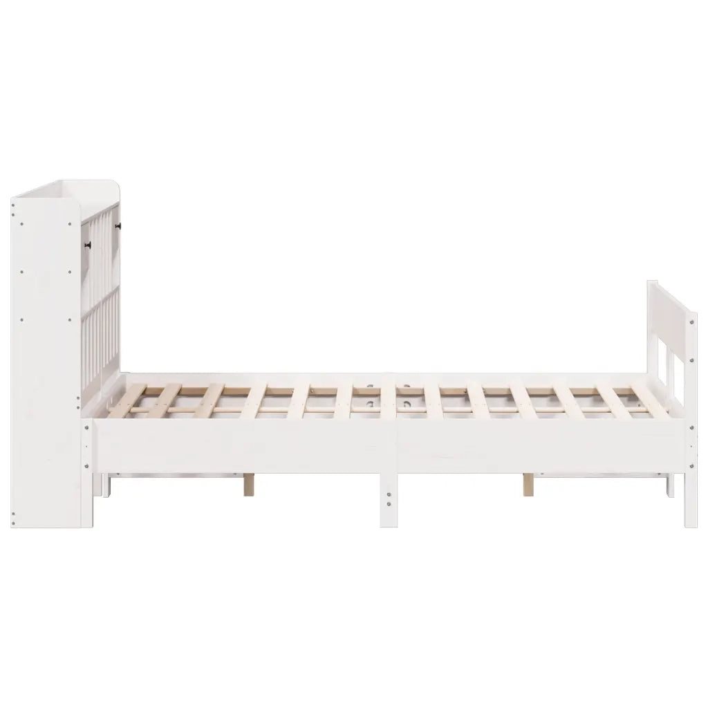 Letto Libreria senza Materasso Bianco 150x200 cm Legno di Pino 3323024