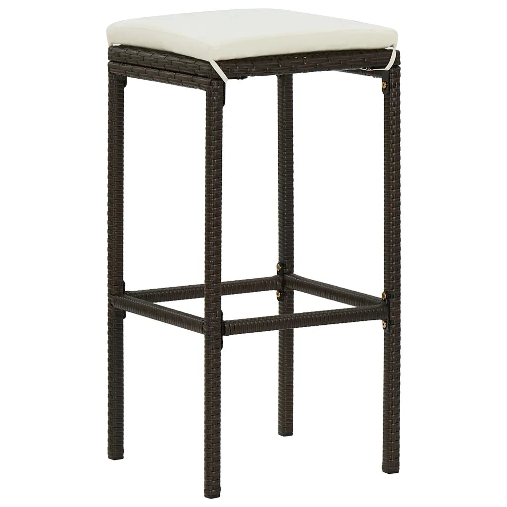 Set Bar da Giardino 5 pz con Cuscini Marrone 3067962