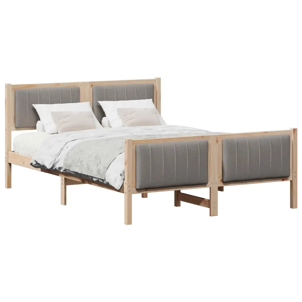 Letto matrimoniale | Letto per adulti | Struttura del Letto con testiera Marrone e taupe 135 x 190 cm
