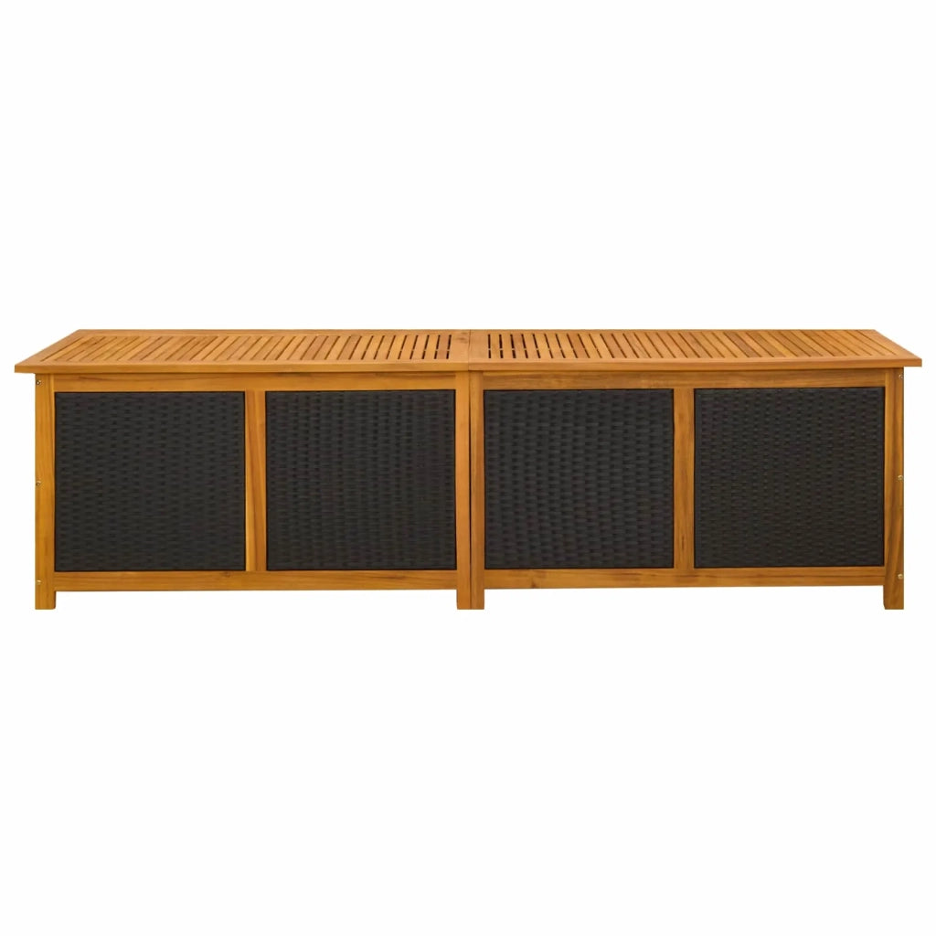 Scatola di Stoccaggio per Giardino 185 L 200 x 50 x 56 cm Nero 42002712