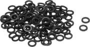 Slitte nylon M5 5 mm, diametro 8 mm, spessore 1 mm, anelli di chiusura lisci in plastica, gomma di sigillatura, nero, 120 pezzi