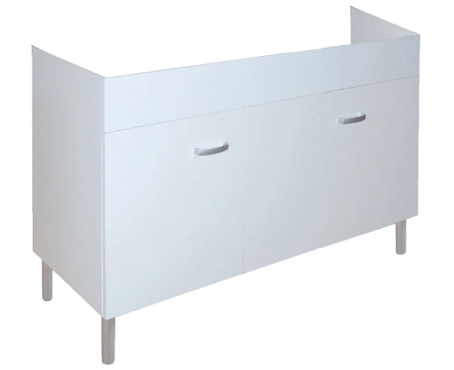 MOBILE SOTTOLAVELLO CUCINA IN LEGNO NOBILITATO BIANCO PER LAVELLI IN PORCELLANA - DIMENSIONI: CM (LXHXP)= 117X66X50