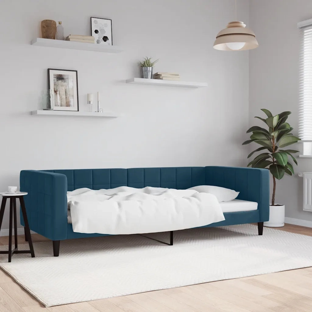 Letto singolo | Letto per adulti | Letto da Giorno Blu 90x200 cm in Velluto