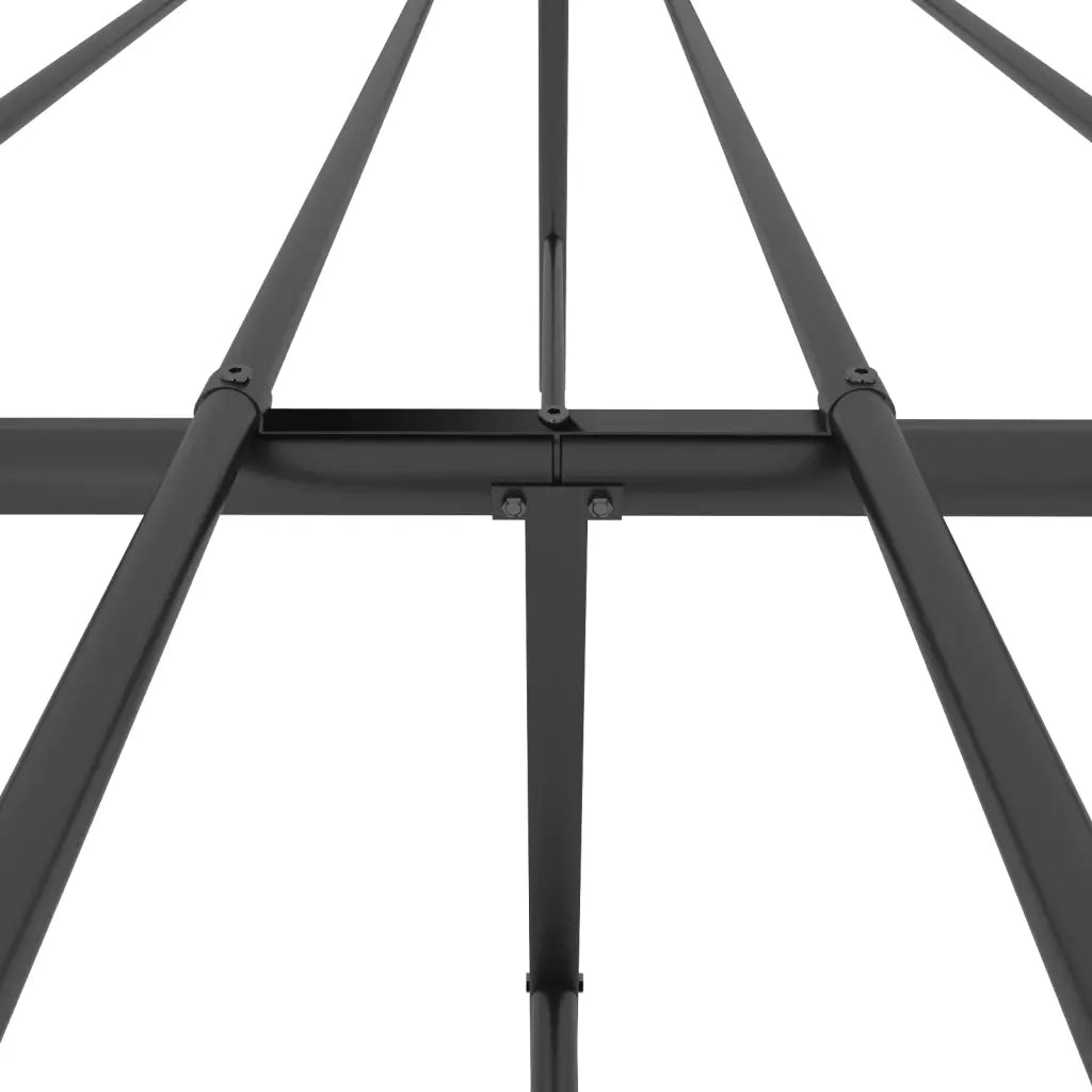Letto matrimoniale | Letto per adulti | Giroletto con Testiera e Pediera Metallo Nero 140x190 cm
