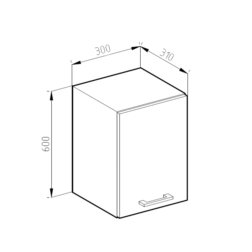 Vicco Pensile universale Grigio 30 cm con anta