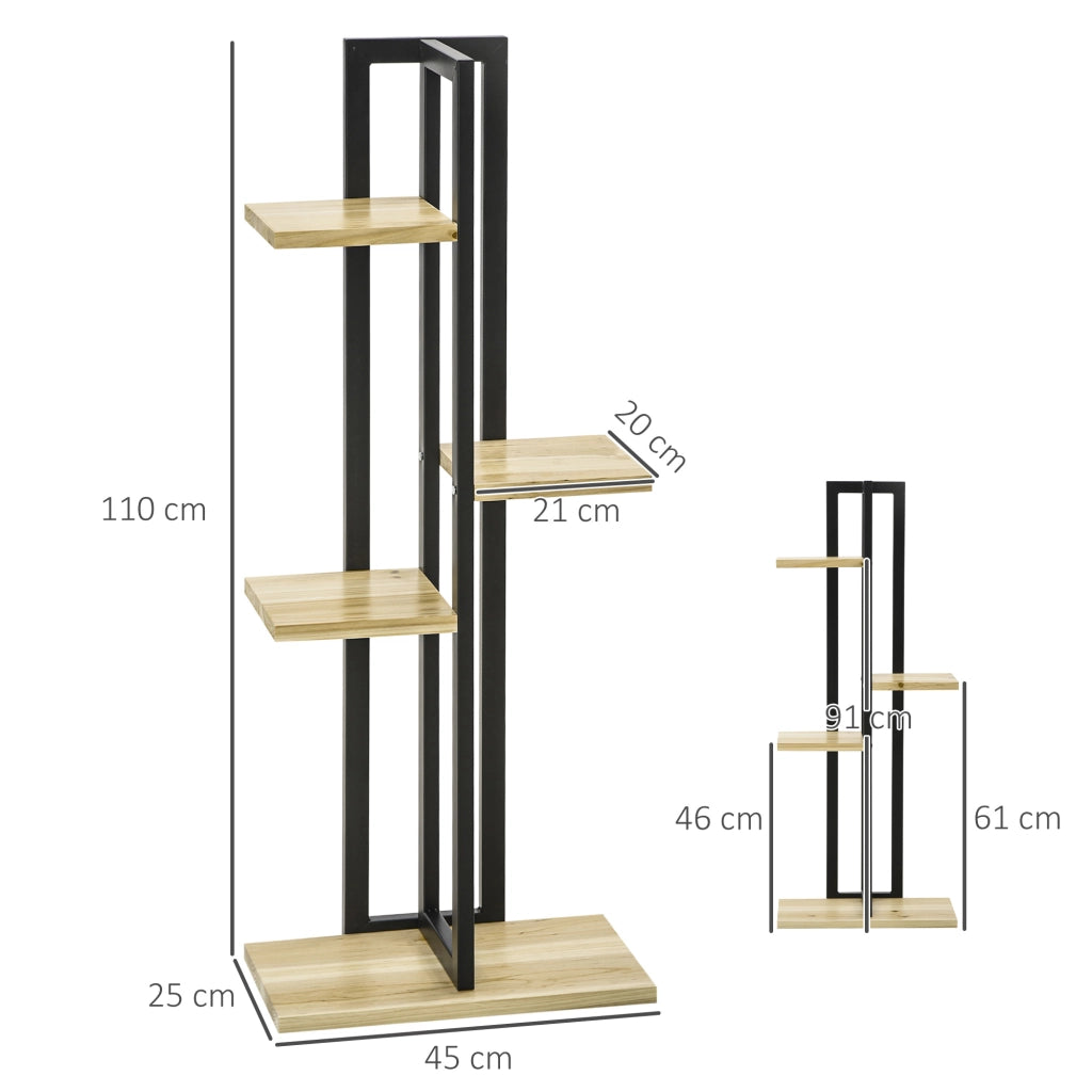 Scaffale porta piante 4 livelli ¨C Xylo ¨C stile industriale legno 45x25x110 cm