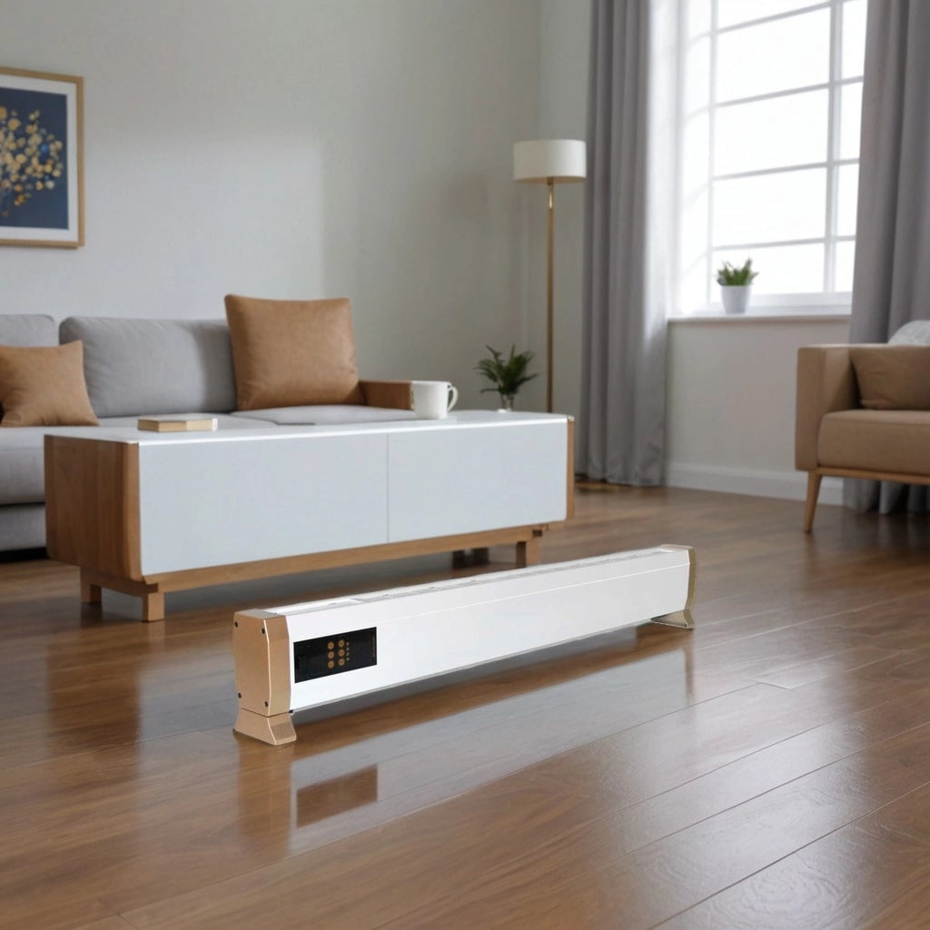 Termoconvettore Elettrico 1800w Ultra Sottile Con Telecomando Mpc Alacant 1800w Installazione a Pavimento Struttura In Metallo Bianco Riscaldamento Silenzioso a Convezione Naturale