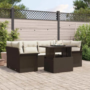 Set Divano da Giardino con cuscino 7 pcs Marrone Poly Rattan 3356951