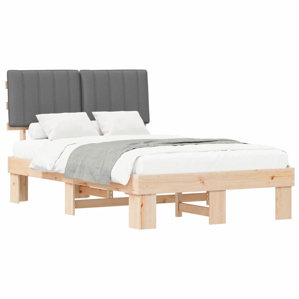 Letto con Testiera Rivestita-Struttura Letto con Testiera Grigio chiaro 120 x 190 cm 619761