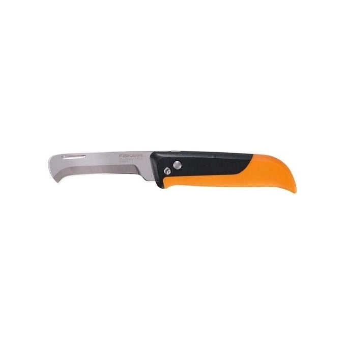 Fiskars 1062819 X-series K80 Coltello Serramanico da Orto Lama Inox 7.7 cm Punta Ricurva colore Nero