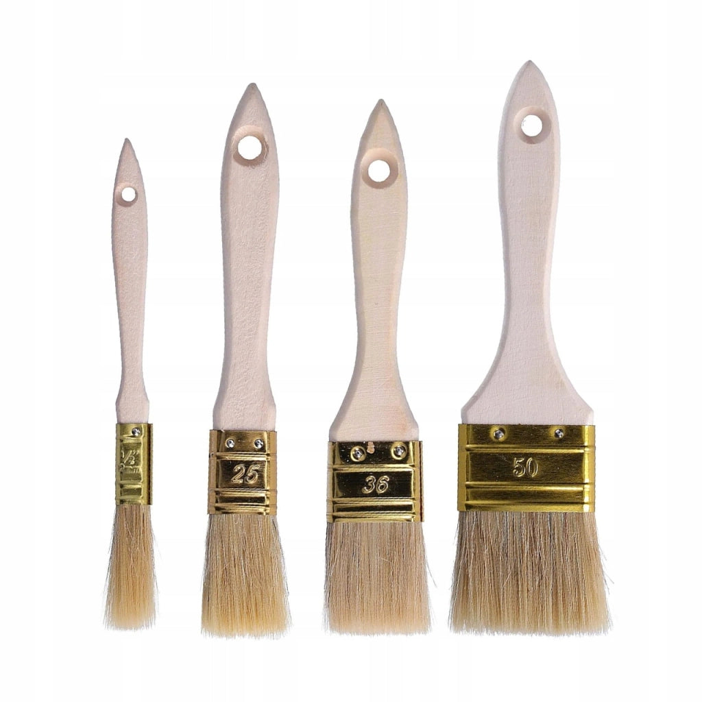 Set di Pennelli Piatto 20 Pezzi – Setole Naturali | Larghezze 15, 25, 36, 50 mm