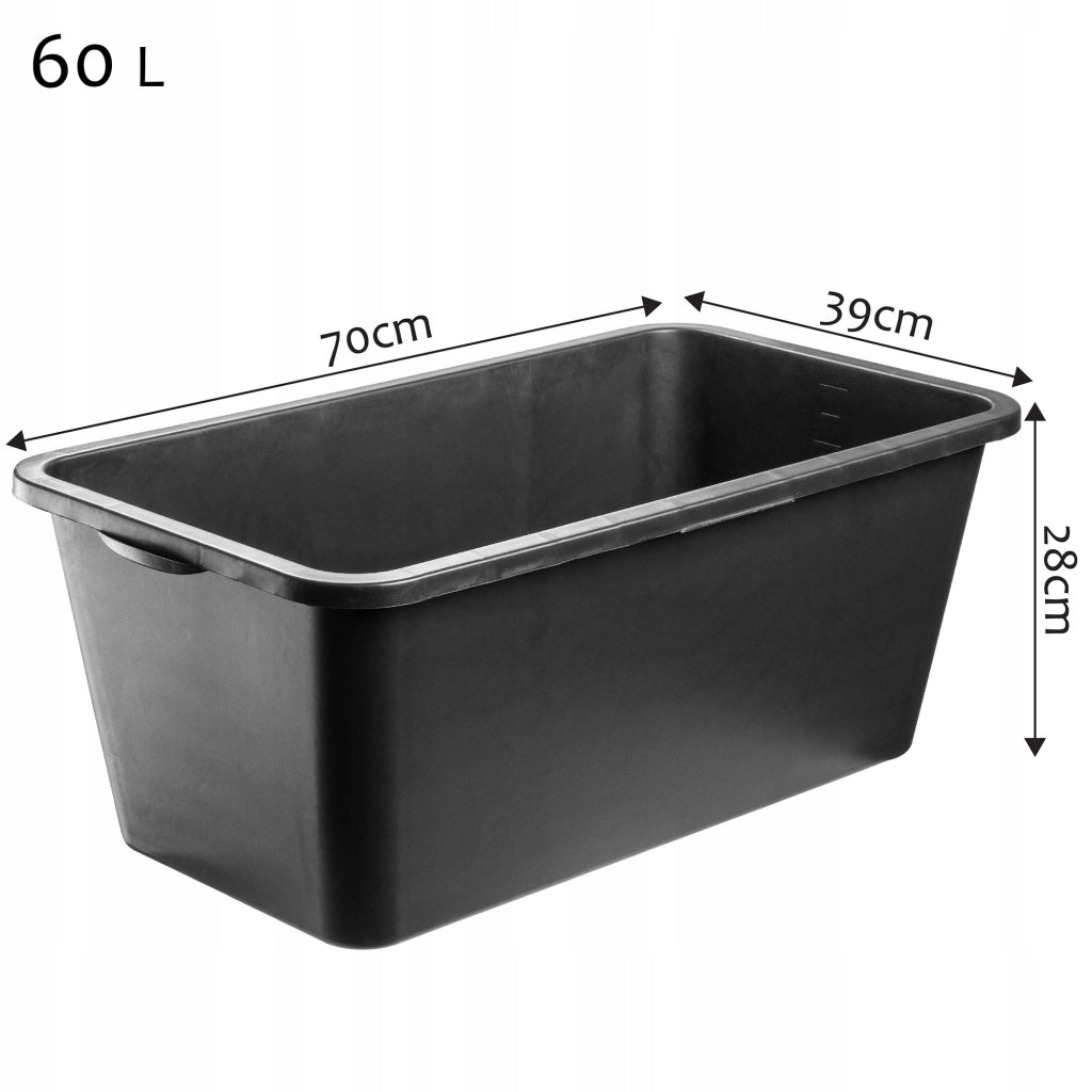 Contenitore da costruzione KADAX 60 L Contenitore rettangolare per muratura per malta e calcestruzzo Kajfos
