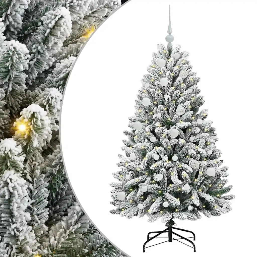 Albero di Natale artificiale con 150 LED Verde e Bianco 150 cm 3395742