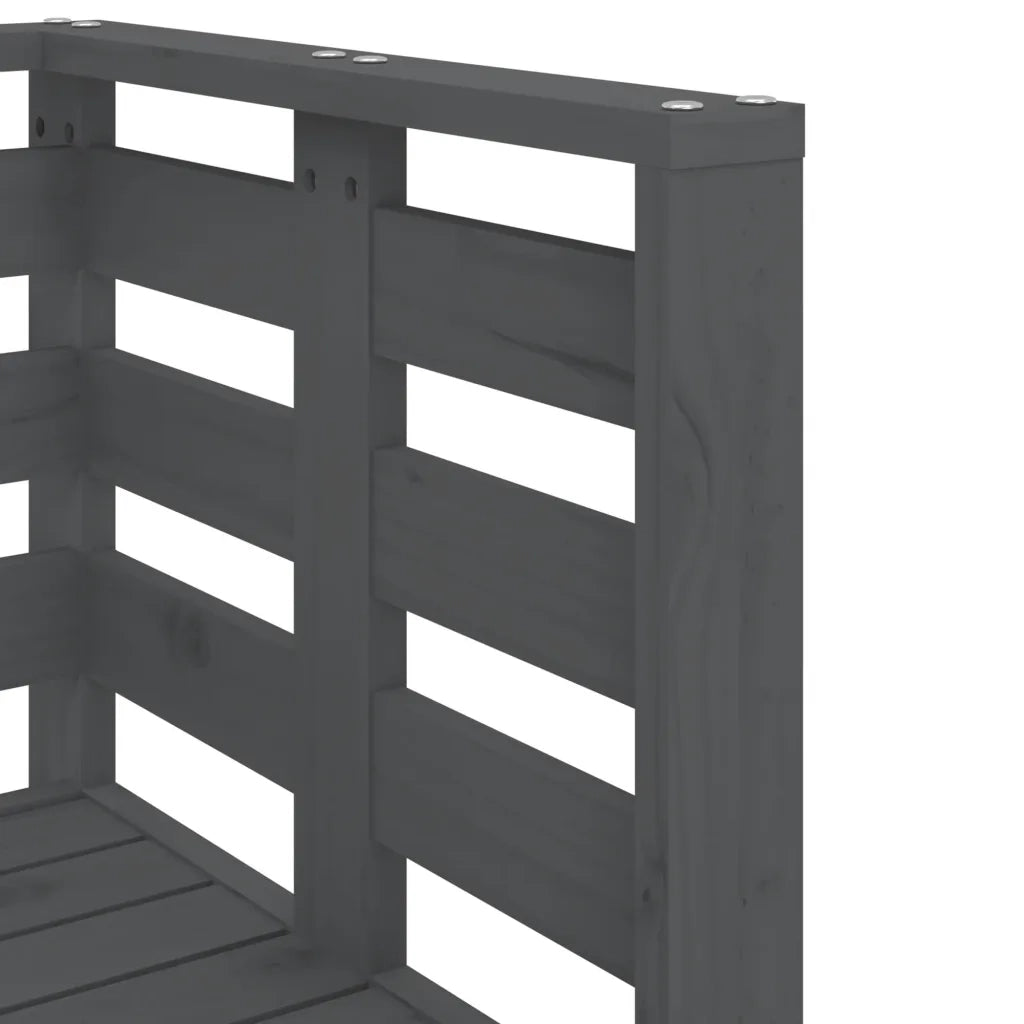 Set Salotto da Giardino 3 pz | Set di Mobili da Esterno Grigio in Legno Massello di Pino