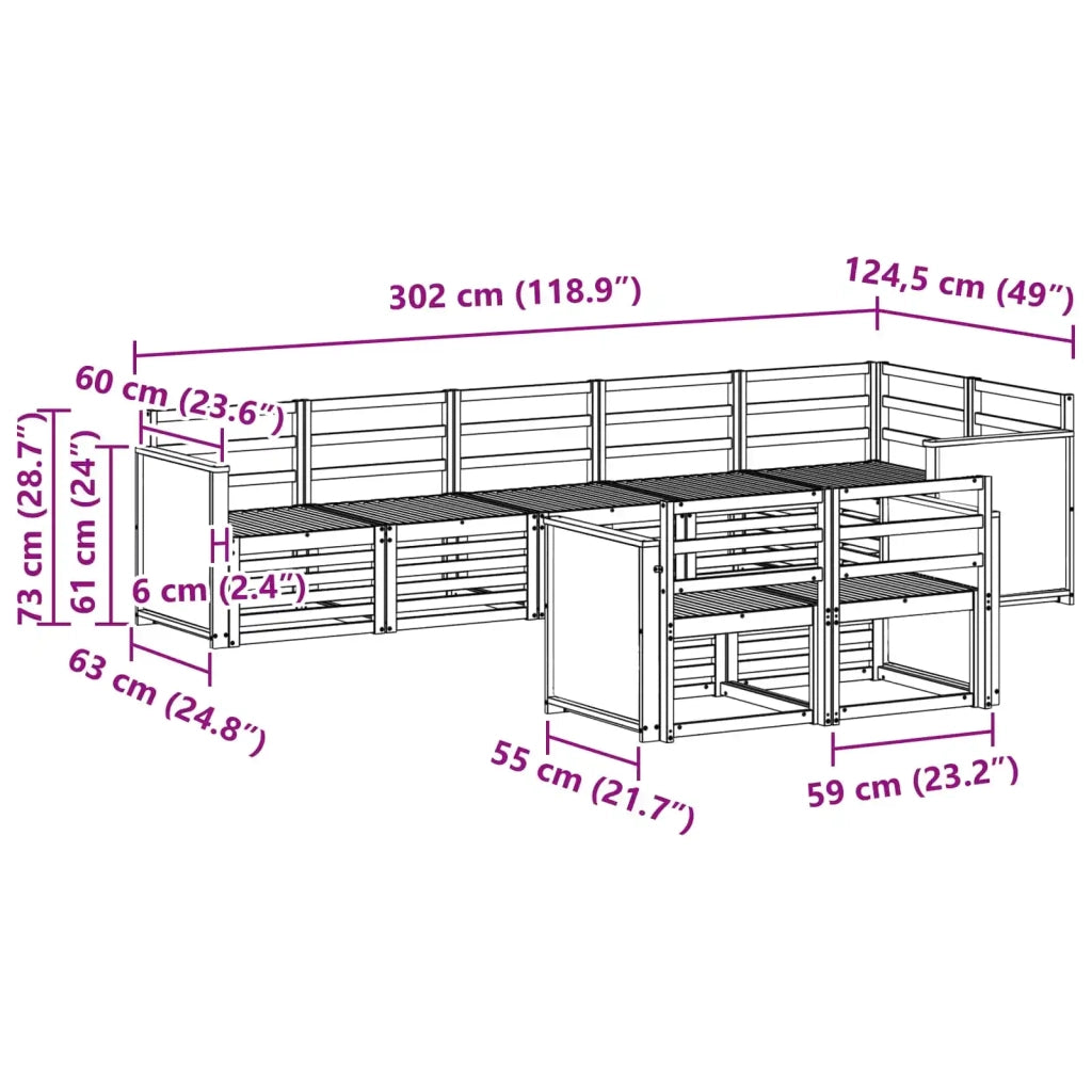 Set di divani da esterno 7 pz 3384505