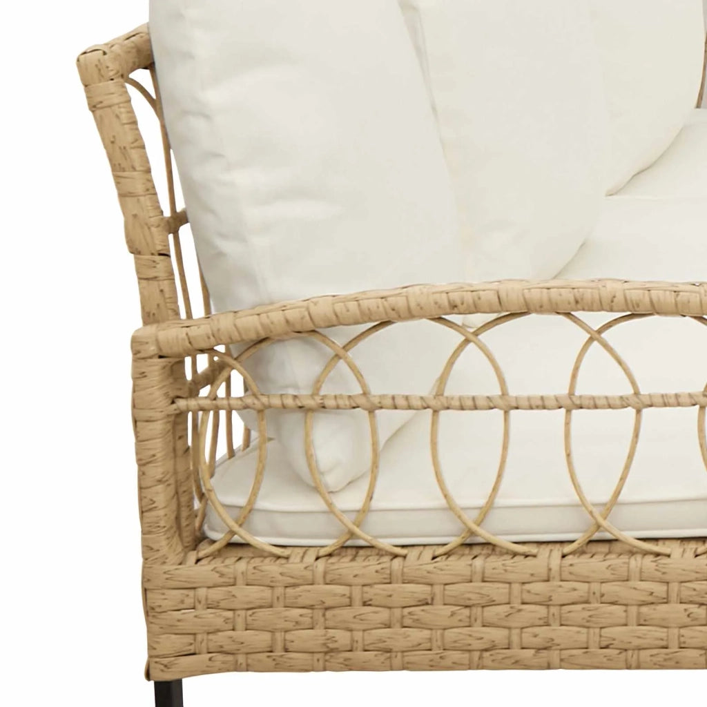 Set Divano da Giardino 2 pcs Naturale Rattan sintetico Acciaio 42026821