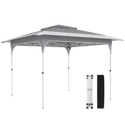 Gazebo Pieghevole Pop Up 3.5x3.5m ¨C Xylo ¨C Doppio Tetto Metallo Tessuto Oxford Grigio Scuro