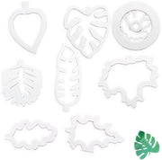Tropico di foglia cookie cutter - 8 pezzi Decorazione forma foglia mini perni per DIY attrezzature decorative (Tropico di foglia)