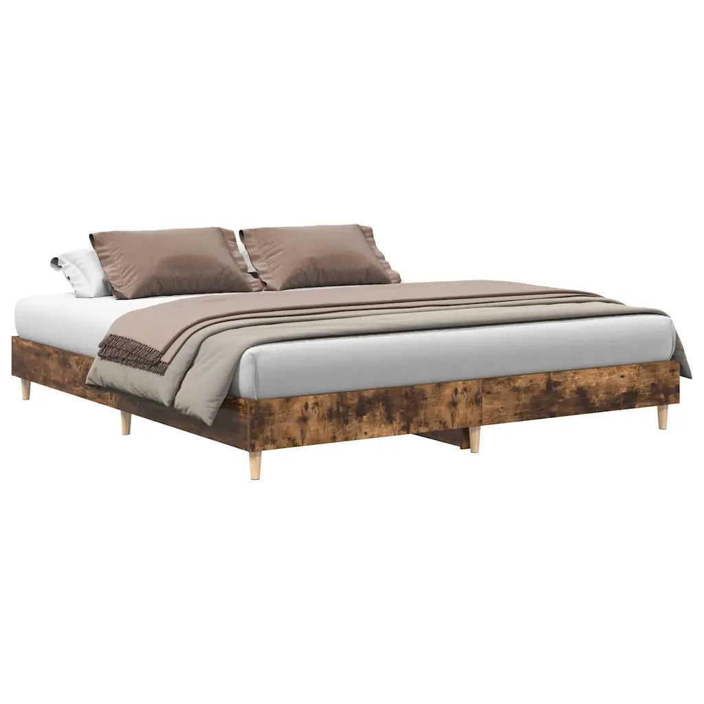 Giroletto senza Materasso-Struttura Letto Rovere Fumo 180x200 cm in Truciolato 512417