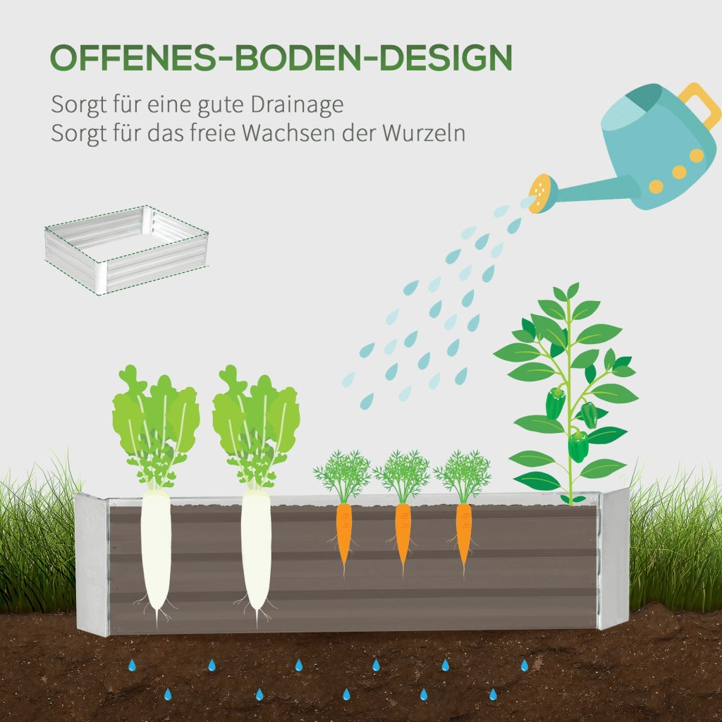 Hochbeet in acciaio per giardino balcone ¨C zephmum ¨C 120x90x30cm