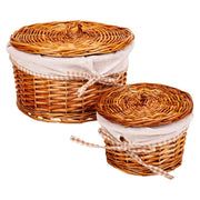 Set di 2 scatole in vimini marrone