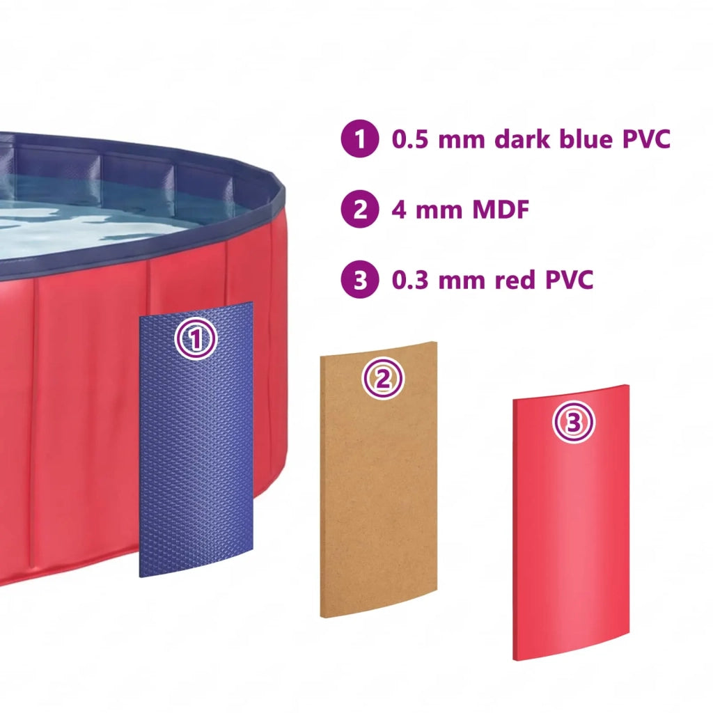 Piscina per Cani Rosso Ø200 x 30 cm PVC Spesso 42028262
