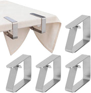 Fermo Tavolo in Acciaio Inossidabile - 4 Pezzi - Copertura Tavolo - Clip Tavolo per Pic-Nic - Alta Qualità - 6,5 x 5 x 1,5 cm - Clip Tavolo
