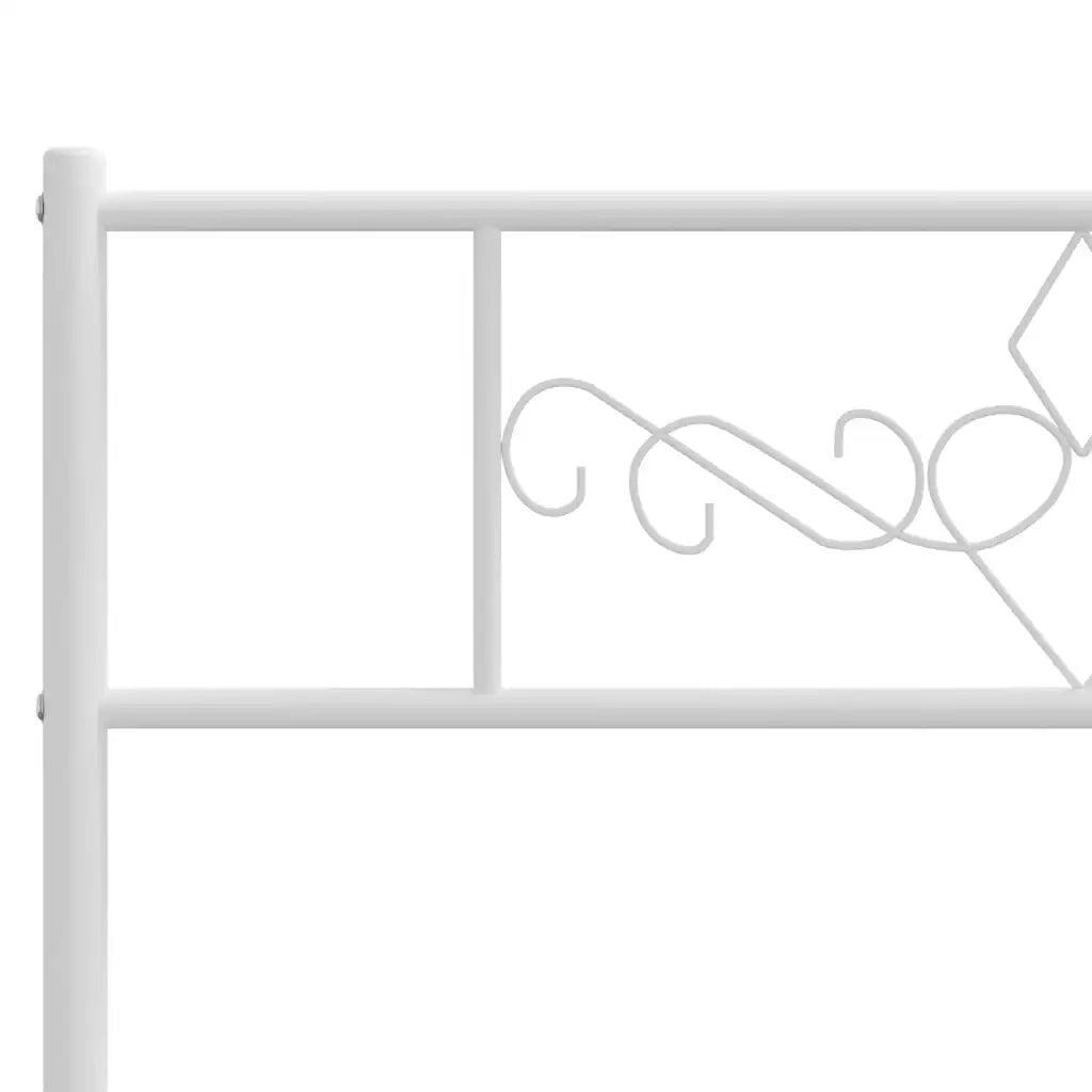 Letto matrimoniale | Letto per adulti | Giroletto con Testiera Metallo Bianco 193x203 cm