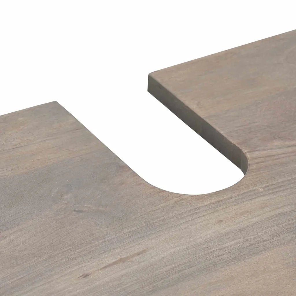 Set di Armadi da Bagno | Armadio da bagno 2 pz Grigio Legno di mango massello