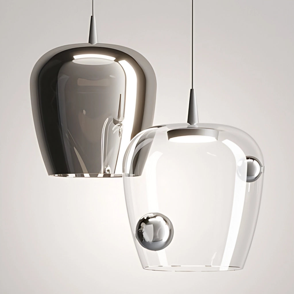 Zafferano Lampada a sospensione Bilia 27 LED 8W 2700K 645lm in alluminio sabbiato, design raffinato con diffusore in vetro borosilicato soffiato