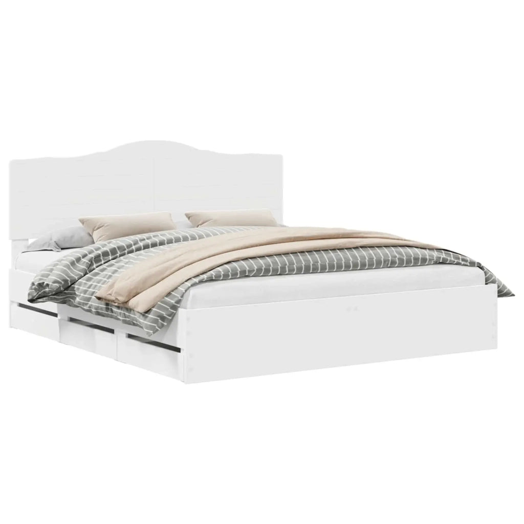 Struttura del letto-Giroletto-Rete del Letto Bianco 180 x 200 cm Legno Ingegnerizzato 580080