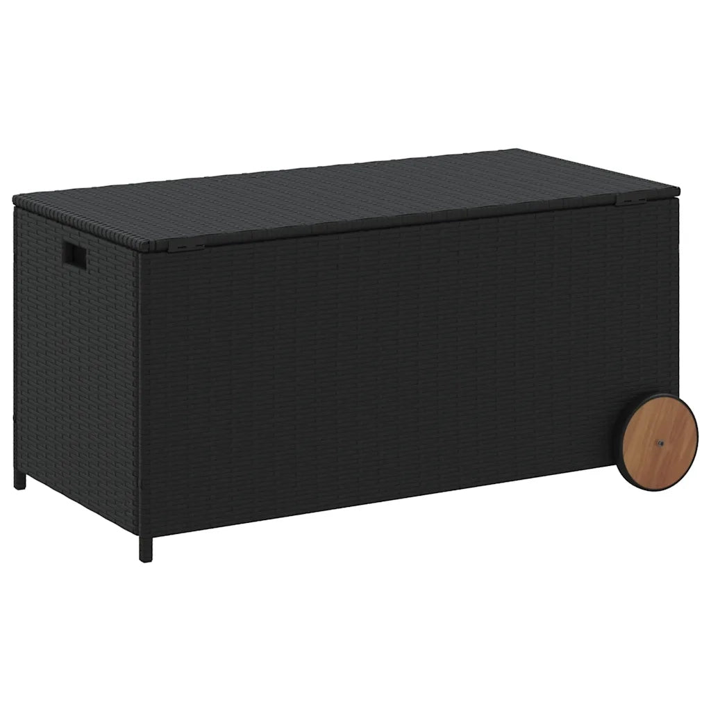 Contenitore da Giardino con Ruote Nero 190L in Polyrattan CFW9917577