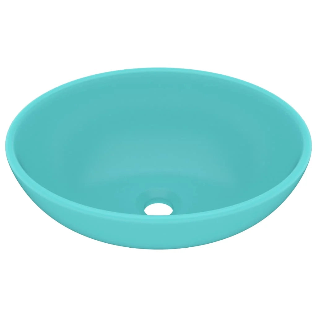 Lavabo ovale di lusso 40x33 cm in ceramica verde chiaro opaco 02_0002667