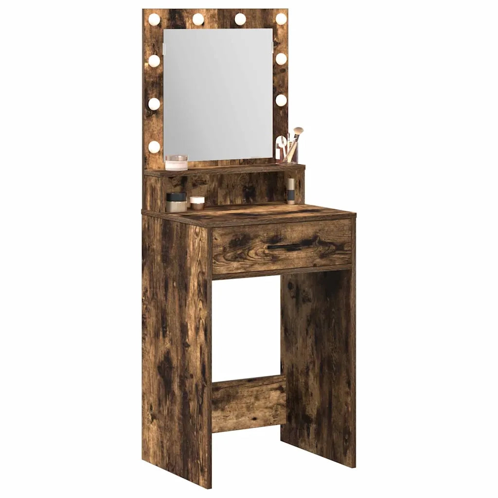 Toeletta | Tavolo da Trucco Rovere fum¨¦ 50 x 41 x 135 cm Legno multistrato