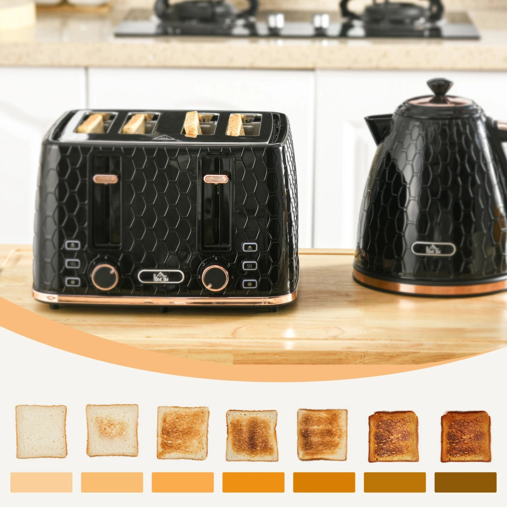 Set Cucina 2 in 1 ¨C Minimal ¨C Nero, Plastica, Toaster e Bollitore