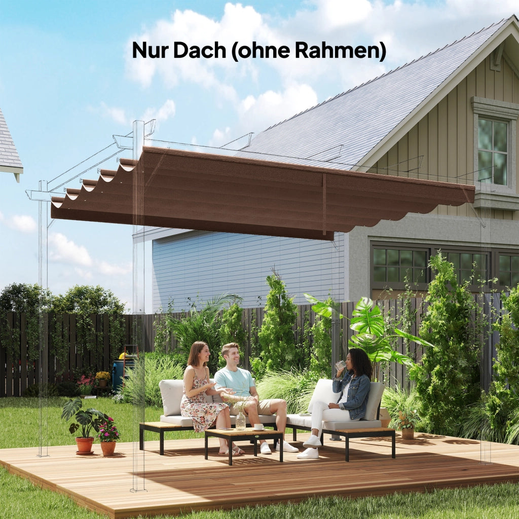 Tetto di ricambio per pergola 3x3m ¨C Xylo ¨C Poliestere impermeabile 250x255cm marrone