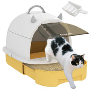 Lettiera per Gatti con Coperchio ¨C Xylo ¨C Porta Traslucida Manico 40,5x52x39cm Giallo