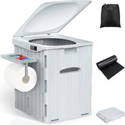 Toilet portatile 39 cm alto - toilet portatile con coperchio e sacchetti igienici - ideale per campeggiare e viaggiare