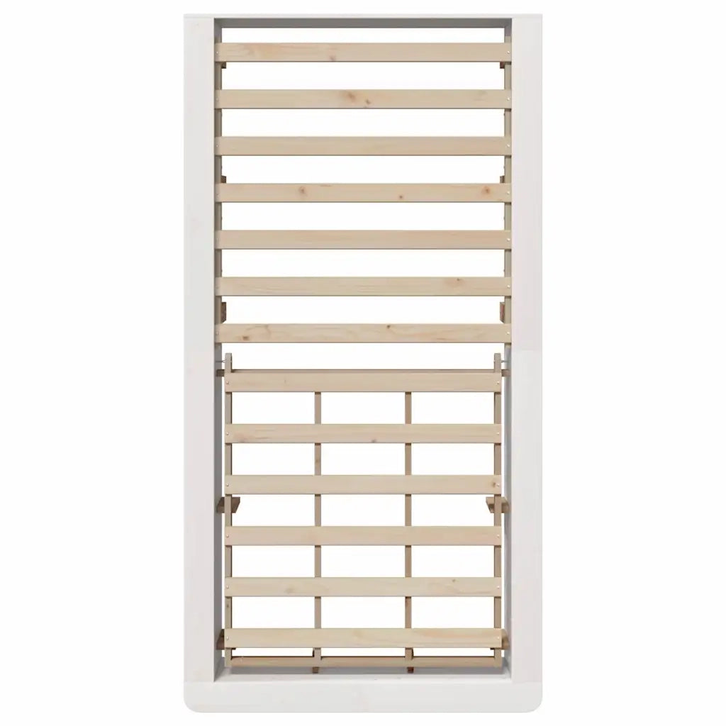 Letto singolo | Letto per adulti | Struttura del letto Bianco 100 x 200 cm Pino massello