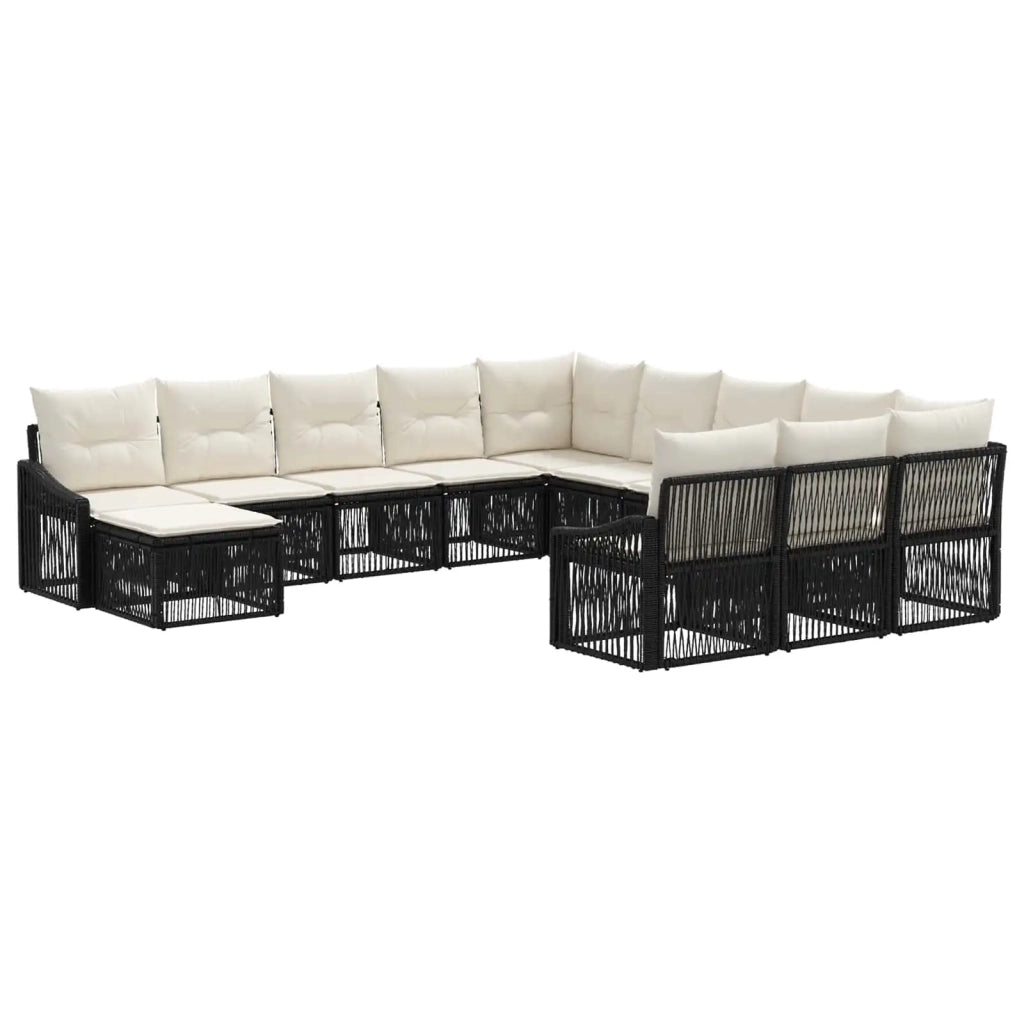 Set Divano da Giardino 12 pz Nero polyrattan 3436210