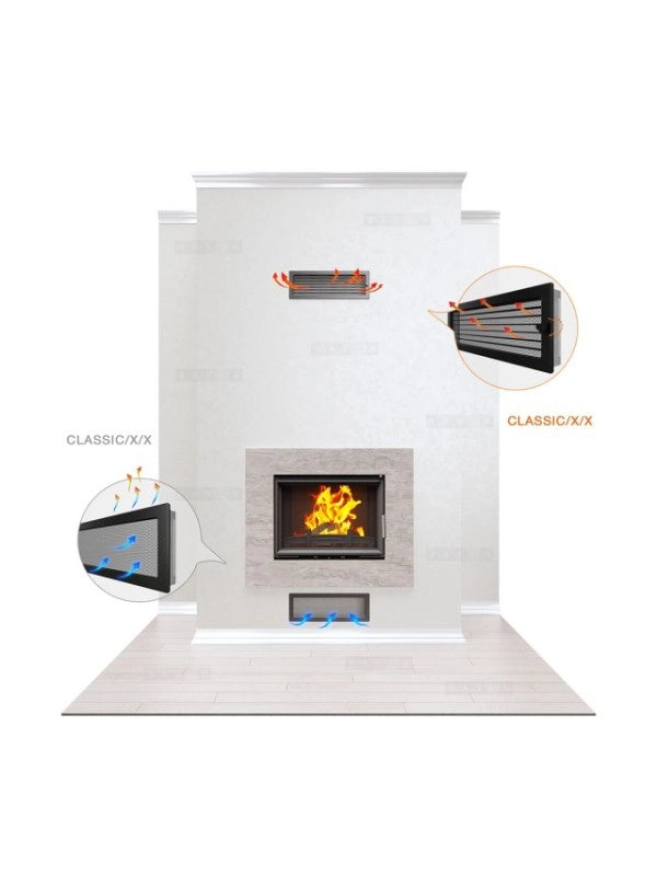 Griglia di ventilazione per camino Grafite - Classic 17x17
