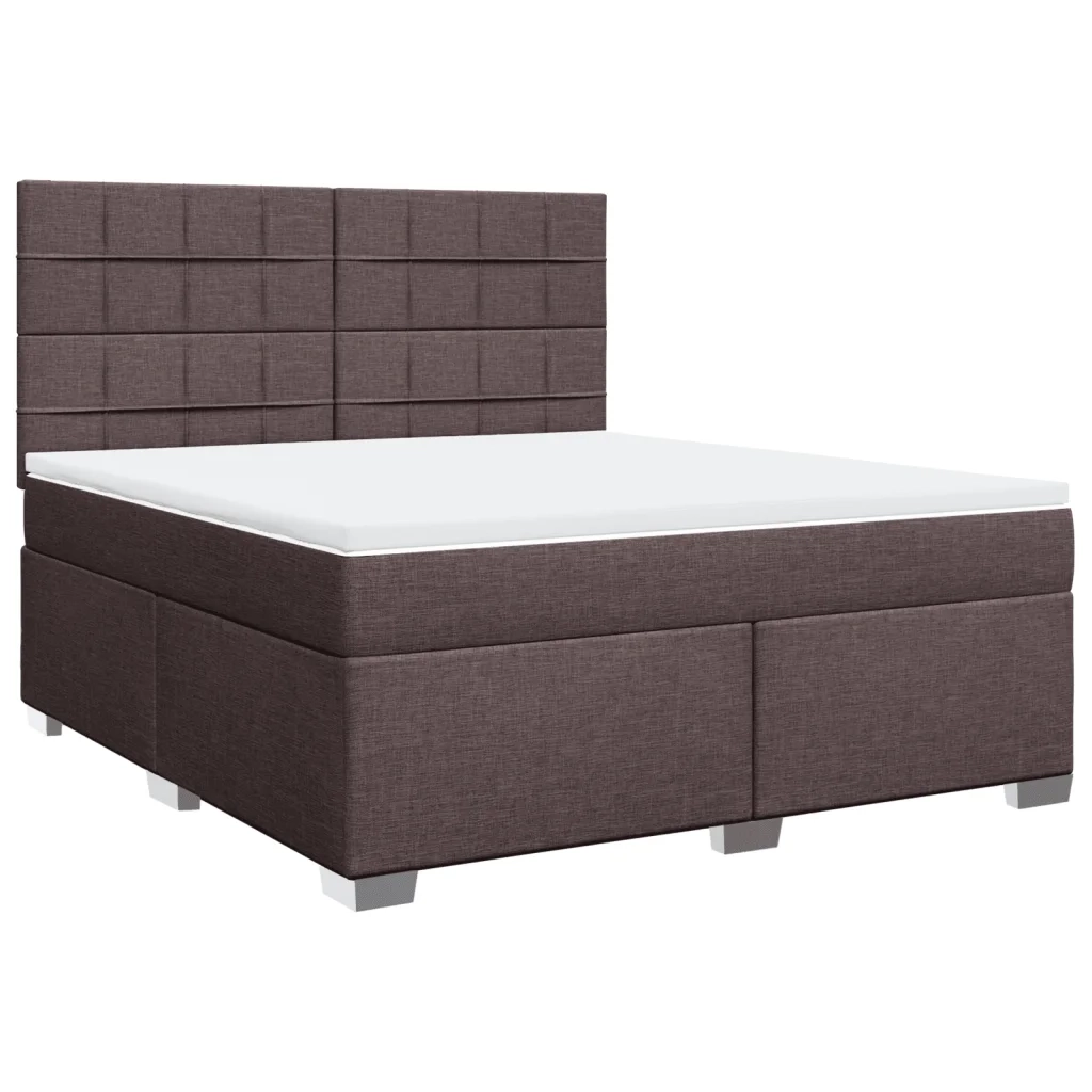 Giroletto a Molle con Materasso Marrone Scuro 180x200cm Tessuto 3292870