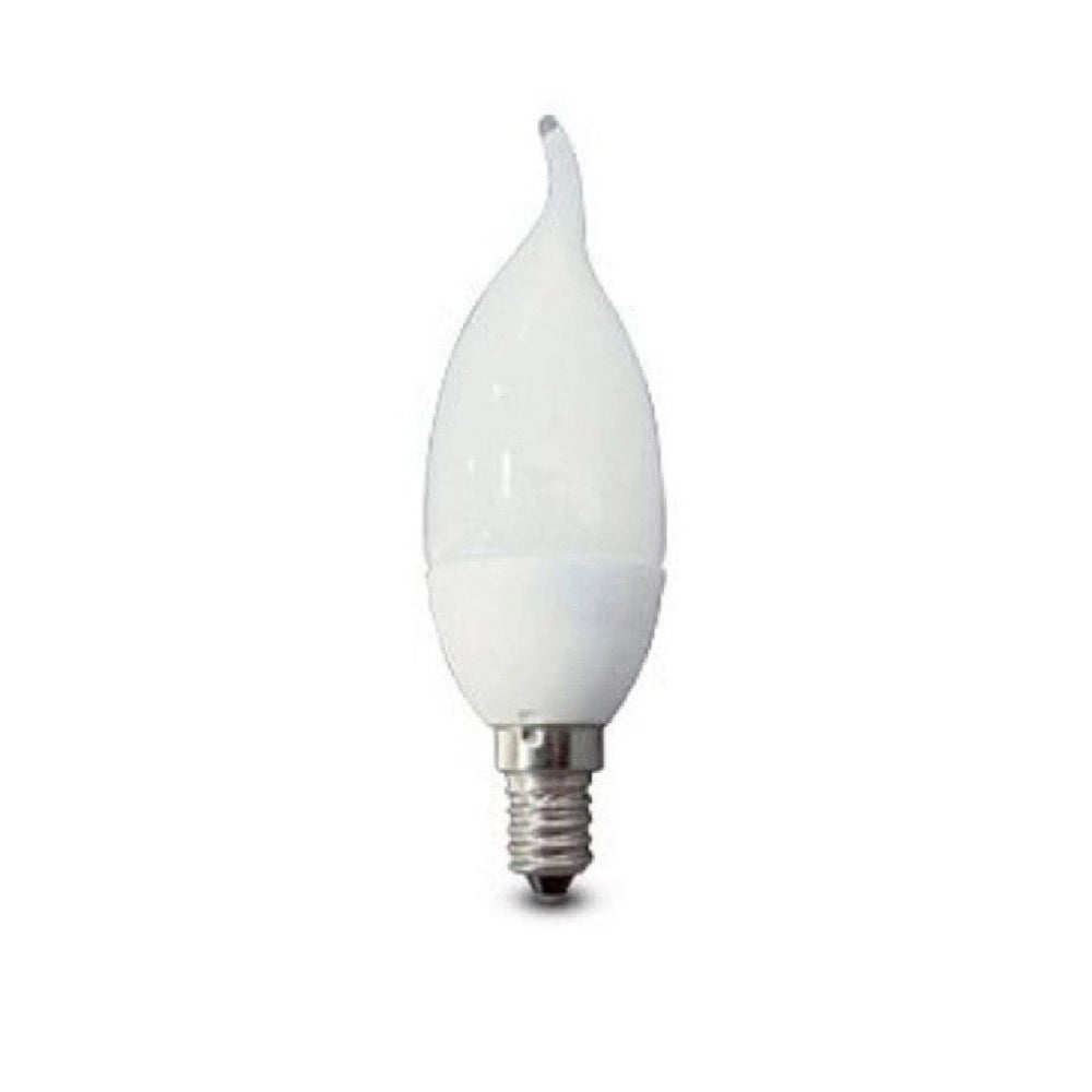 Trade Shop - Lampada Lampadina Led 4w Watt E14 Luce Bianca Calda Fredda Fiamma In Ceramica - -bianco Caldo      -