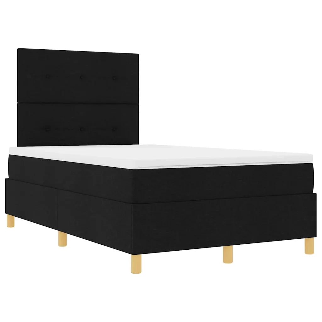 Letto a Sorgente LED con materasso Nero 120 x 200 cm Tessuto 3343091